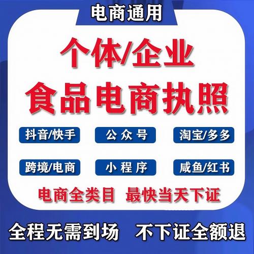 代办个人独资企业预包装电商食品营业执照公司注册销备案个体执照